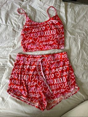 PSD Red 'XOXO' Heart Cami & Shorts Pajama Set
